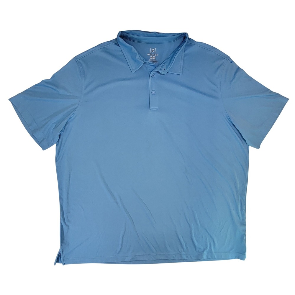 George Mens Light‎ Blue Short Sleeve Polo Shirt Big Tall 3XL